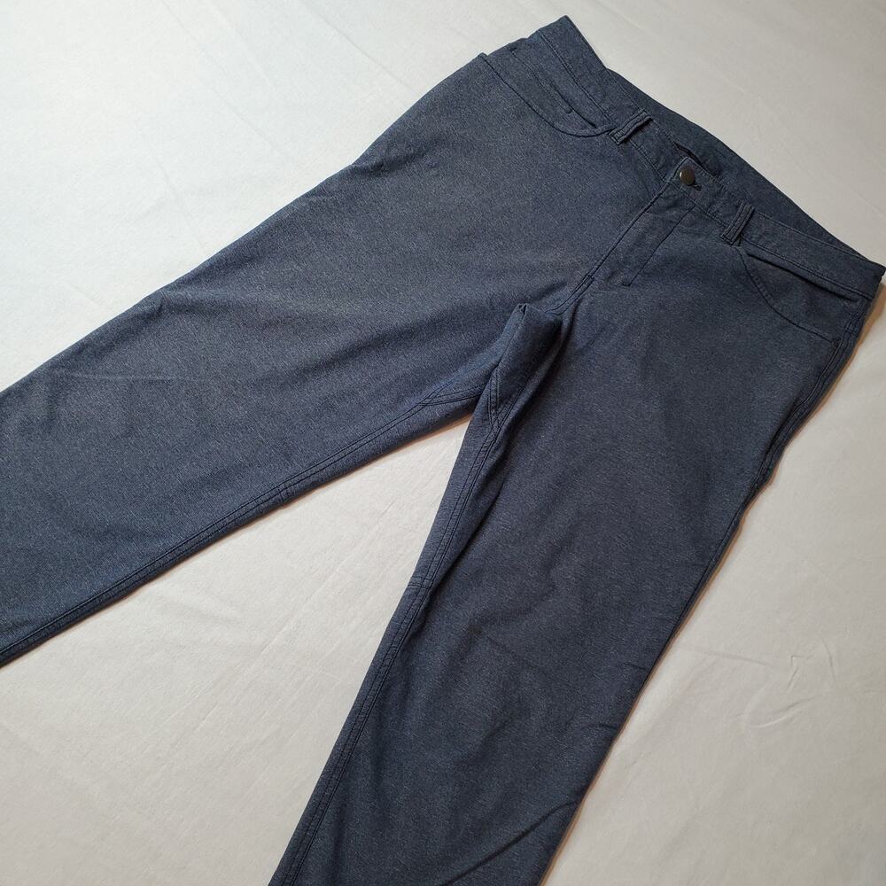 Lululemon Men's 33X31 ABC Pant Slim Tech Canvas Heathered Deep Navy M5609S
